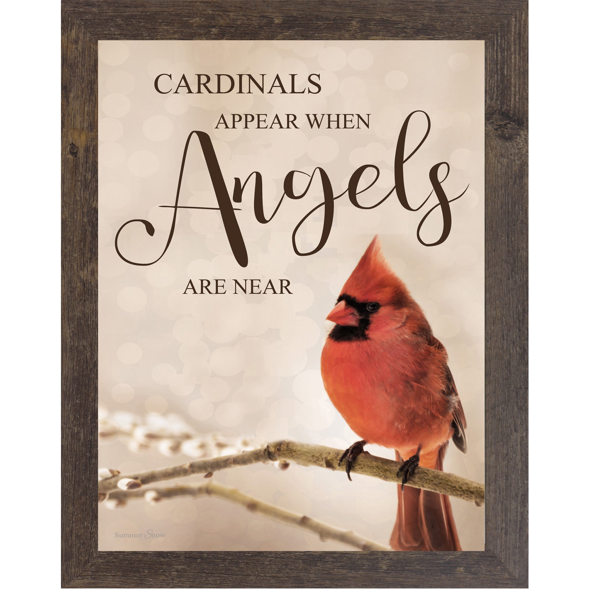 Cardinals Appear When Angels Are Near – Cardinal Sympathy Framed Wall Art | Remembrance Decor (SSA136)