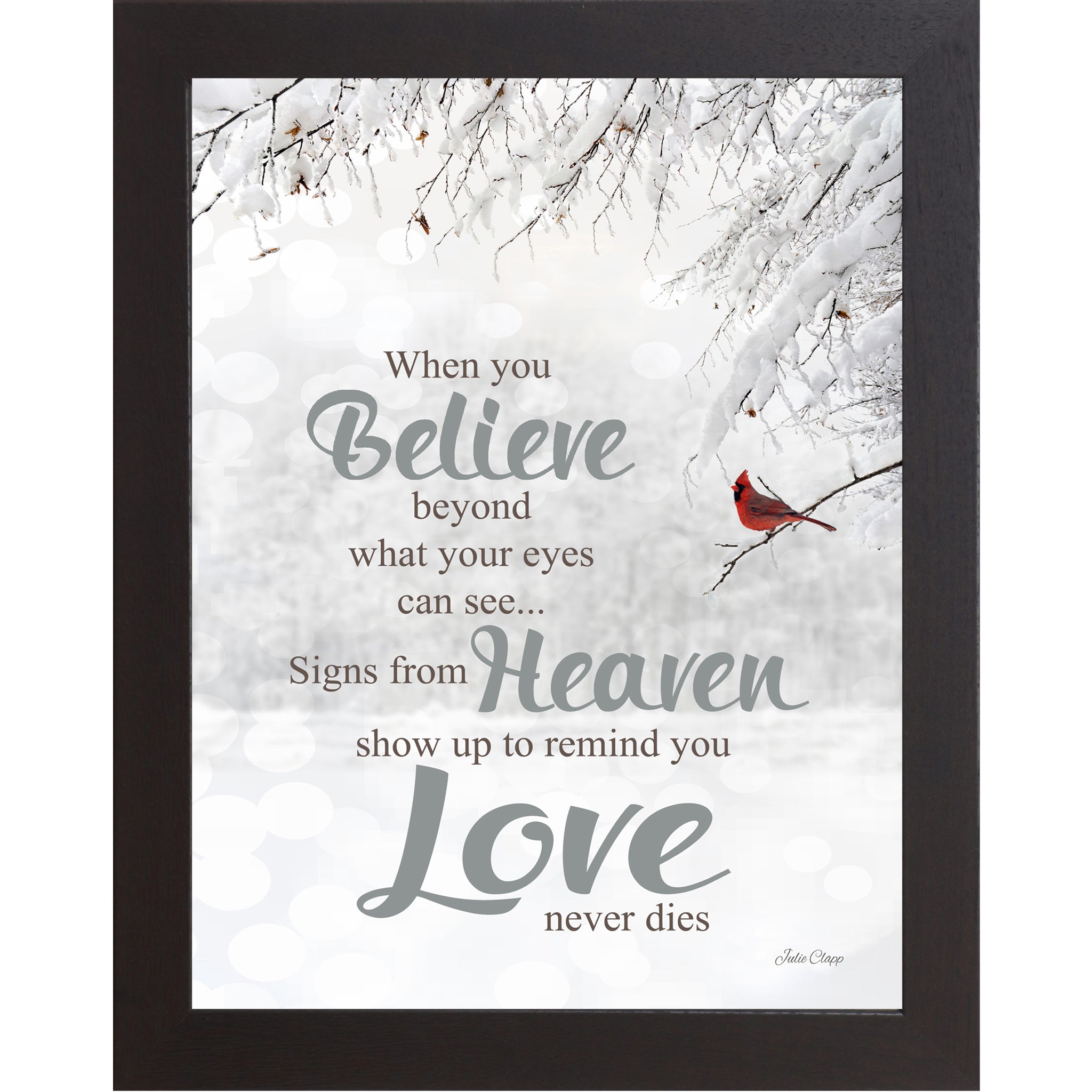 When You Believe – Inspirational Cardinal Framed Wall Art | Faith & Encouragement Decor (SSA14)