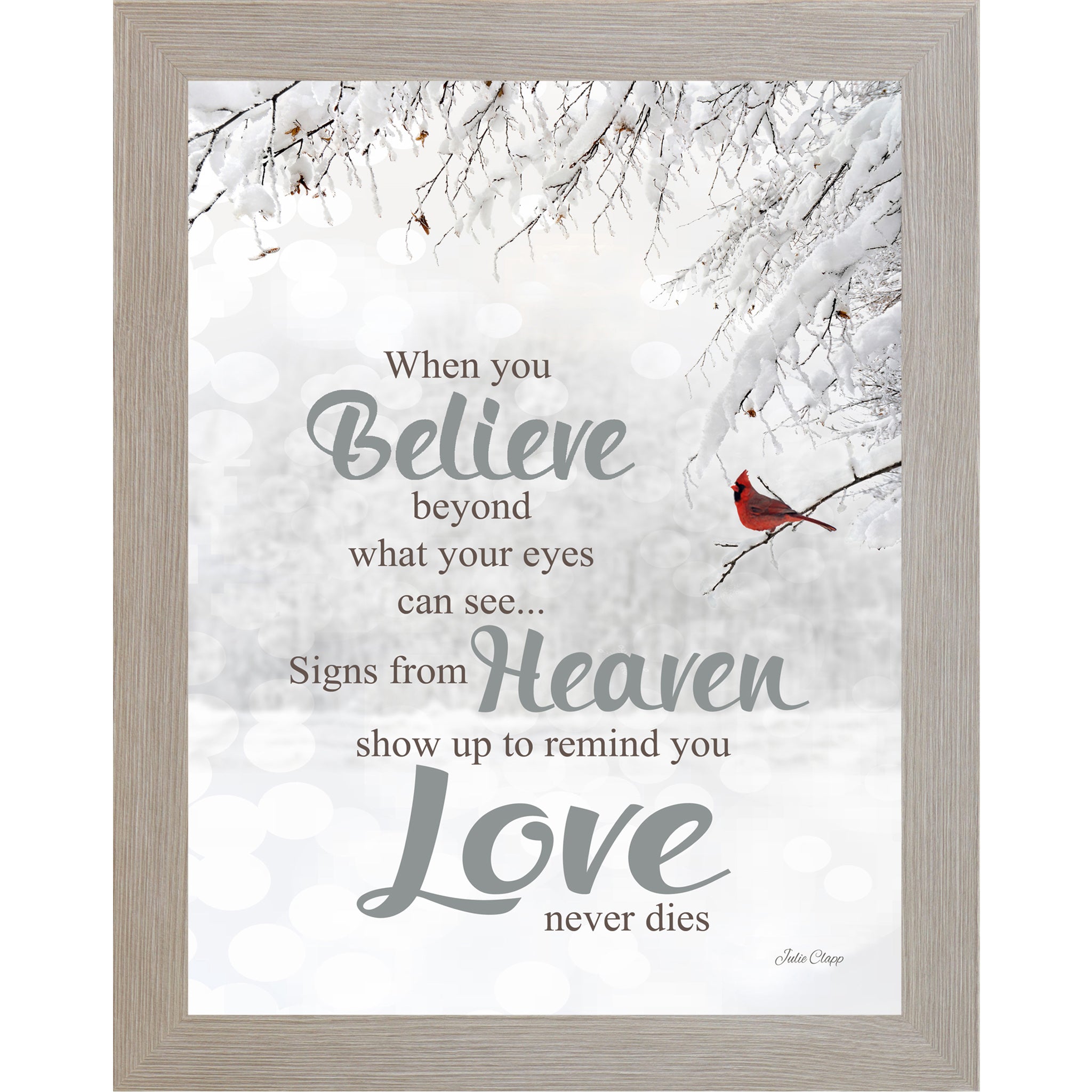 When You Believe – Inspirational Cardinal Framed Wall Art | Faith & Encouragement Decor (SSA14)