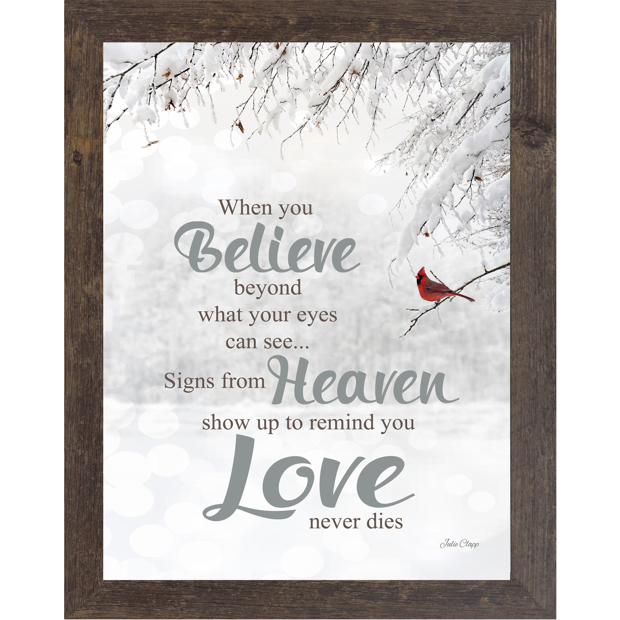 When You Believe – Inspirational Cardinal Framed Wall Art | Faith & Encouragement Decor (SSA14)