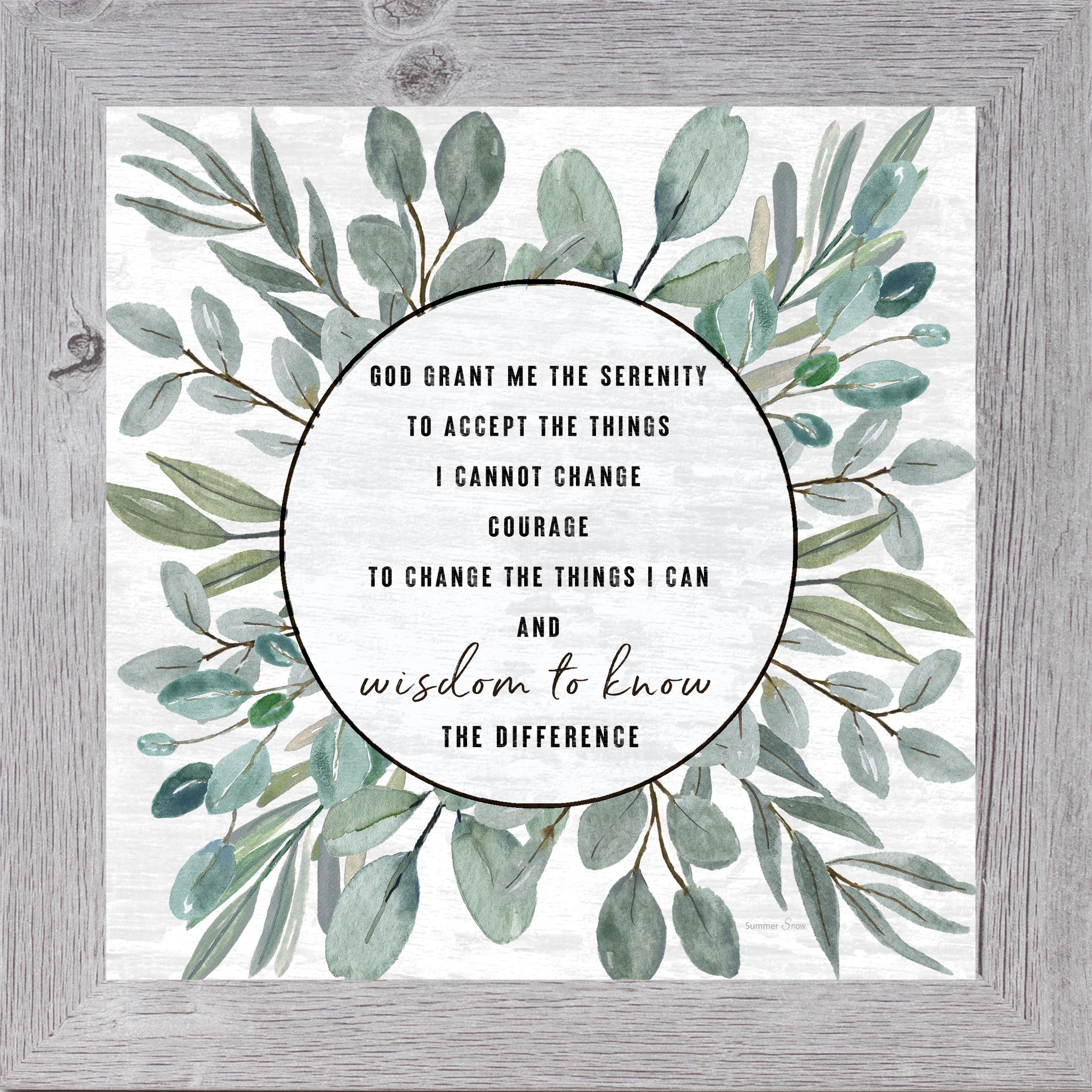 Serenity Prayer – Christian Scripture Framed Wall Art | SS903