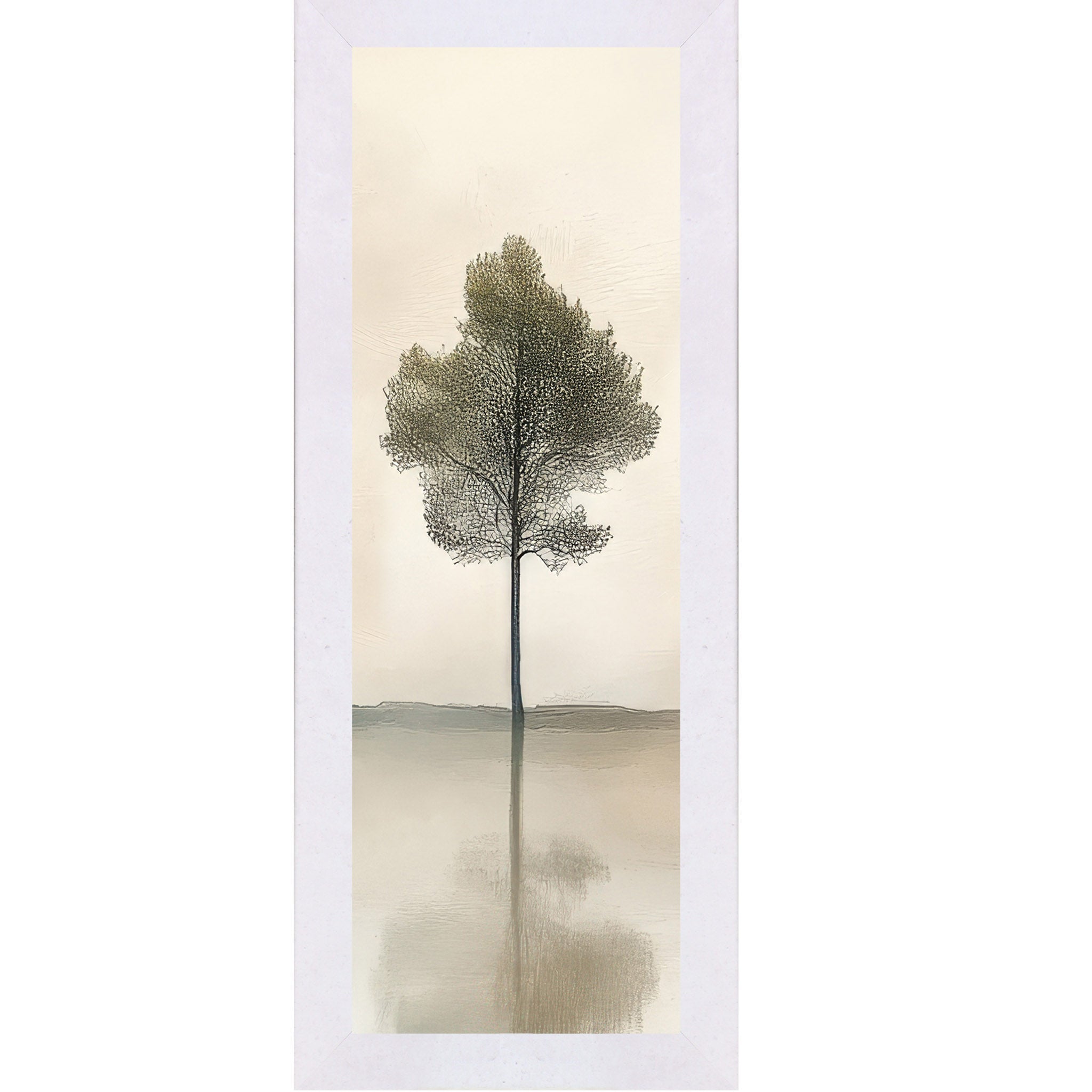 Standing Quietly – Minimalist Tree Wall Art, Calm Solitude Nature Decor, Neutral Landscape (SB904) - Summer Snow Art