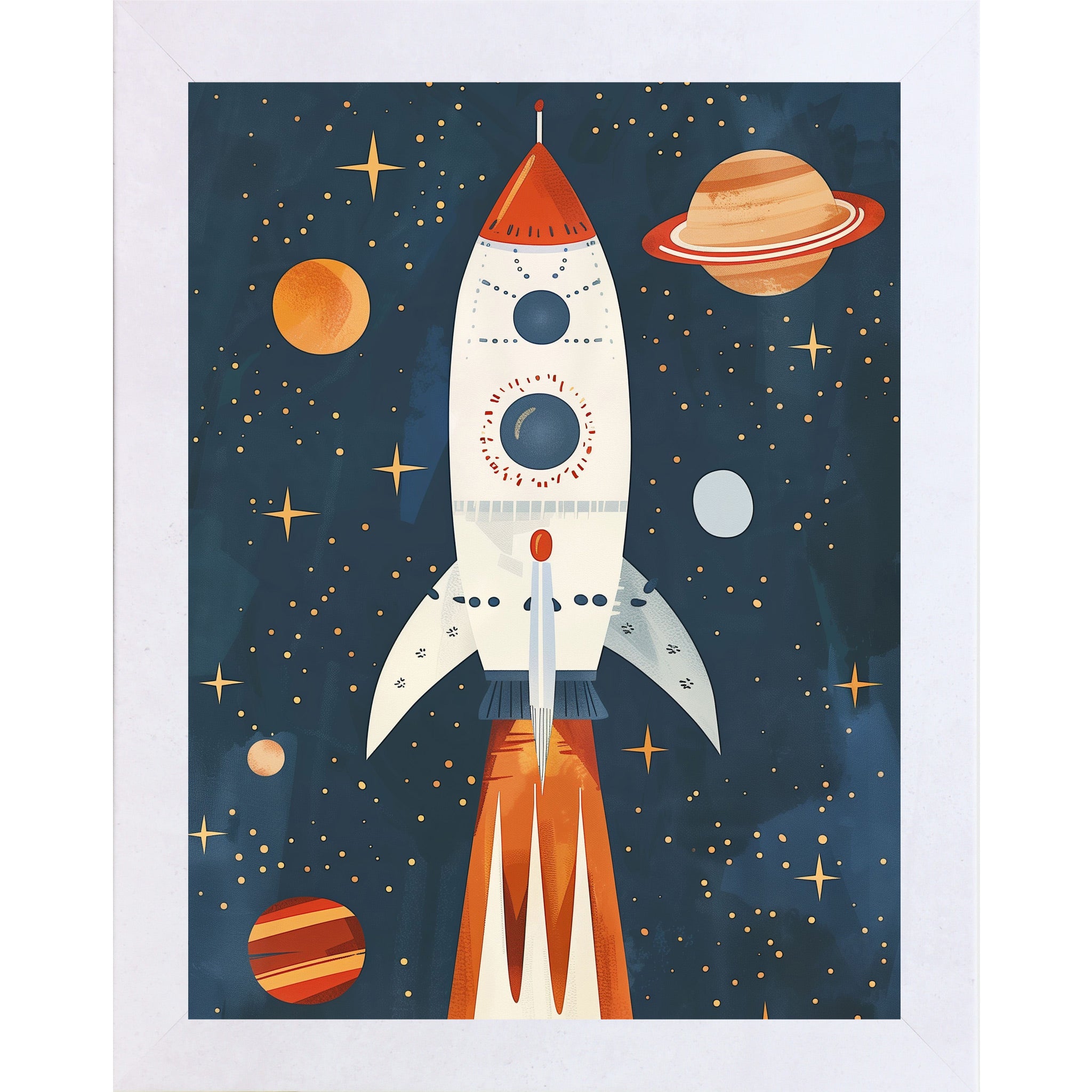 Rocket Ship Space Wall Art – No Words Boys Room Nursery Decor (SB265)