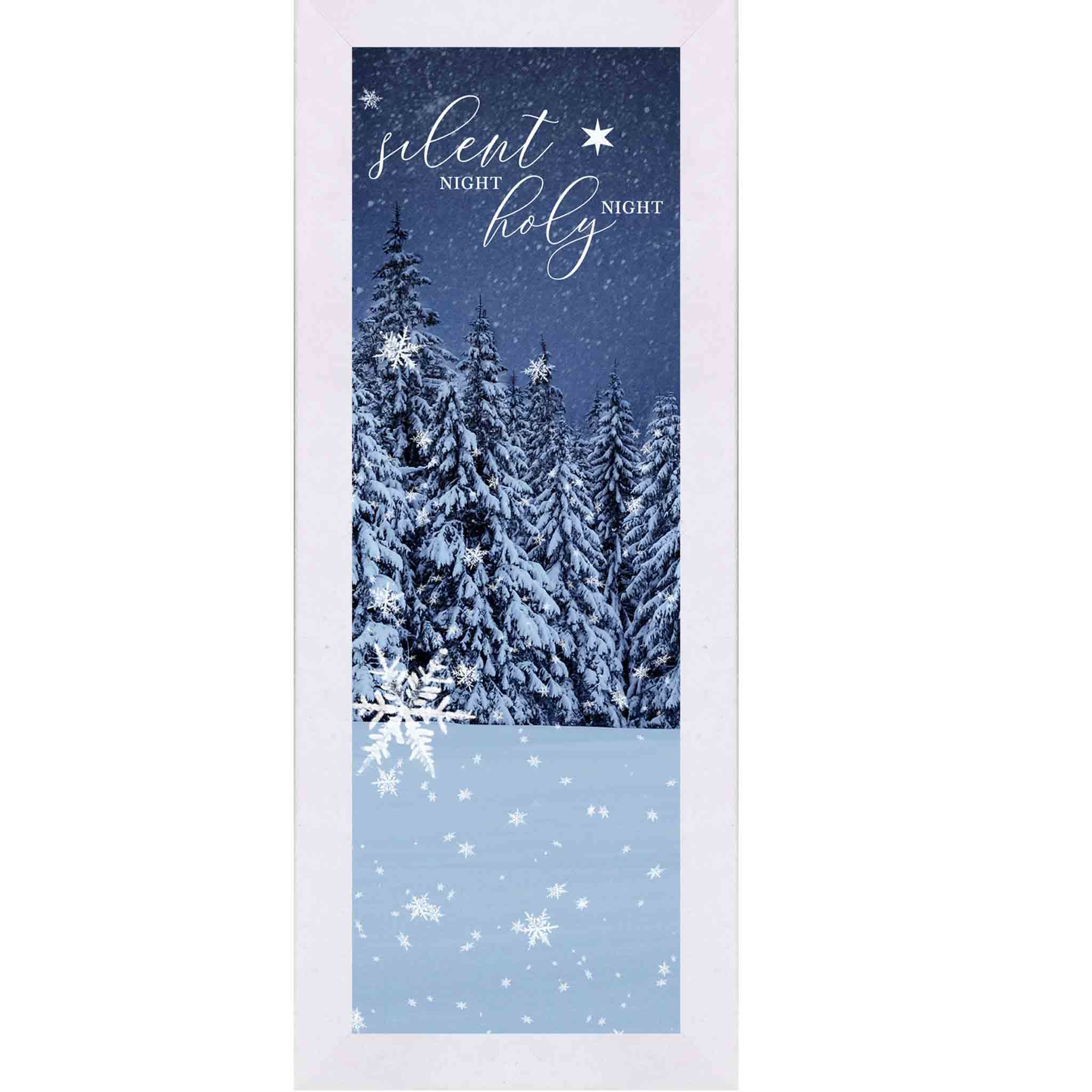 Silent Night Holy Night – Winter Forest Christmas Wall Art  Vertical Framed Art by Summer Snow (SB907)