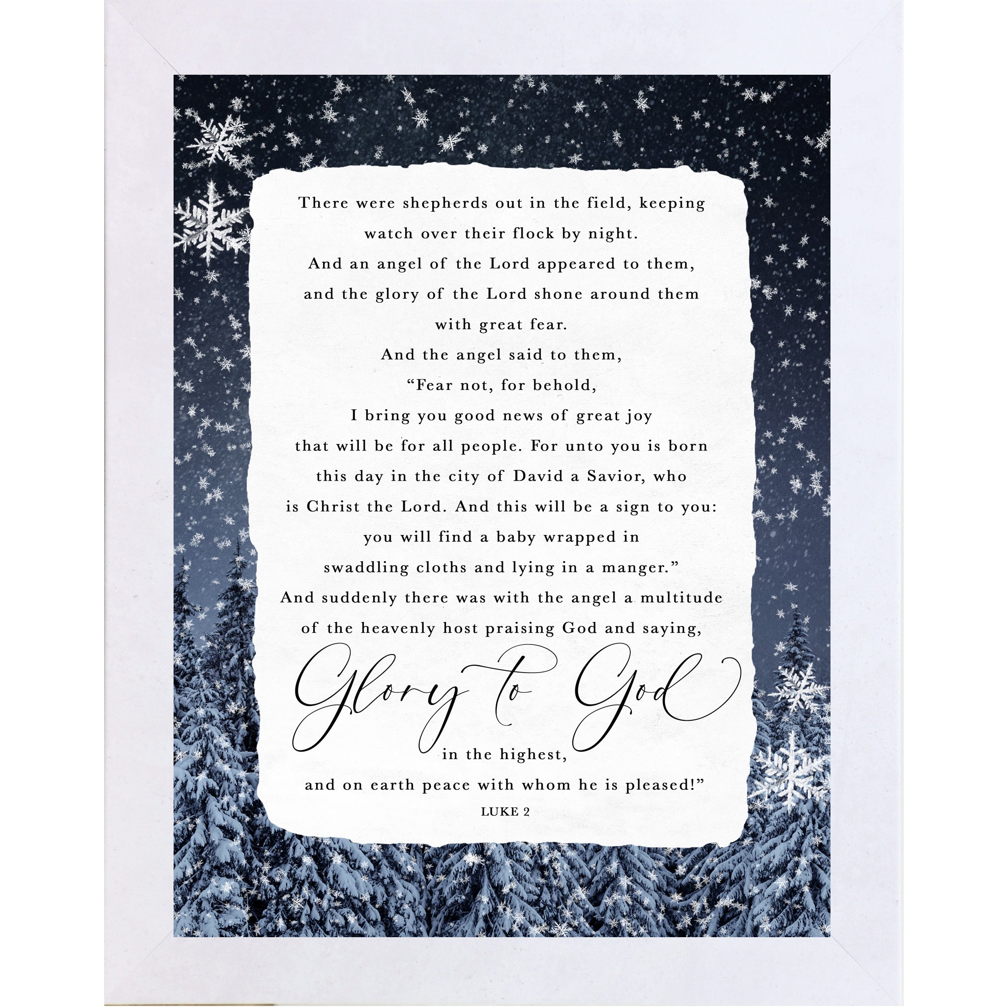“Glory to God in the Highest” – Angels Appeared to the Shepherds, Luke 2 Christmas Wall Art (SA417) - Summer Snow Art