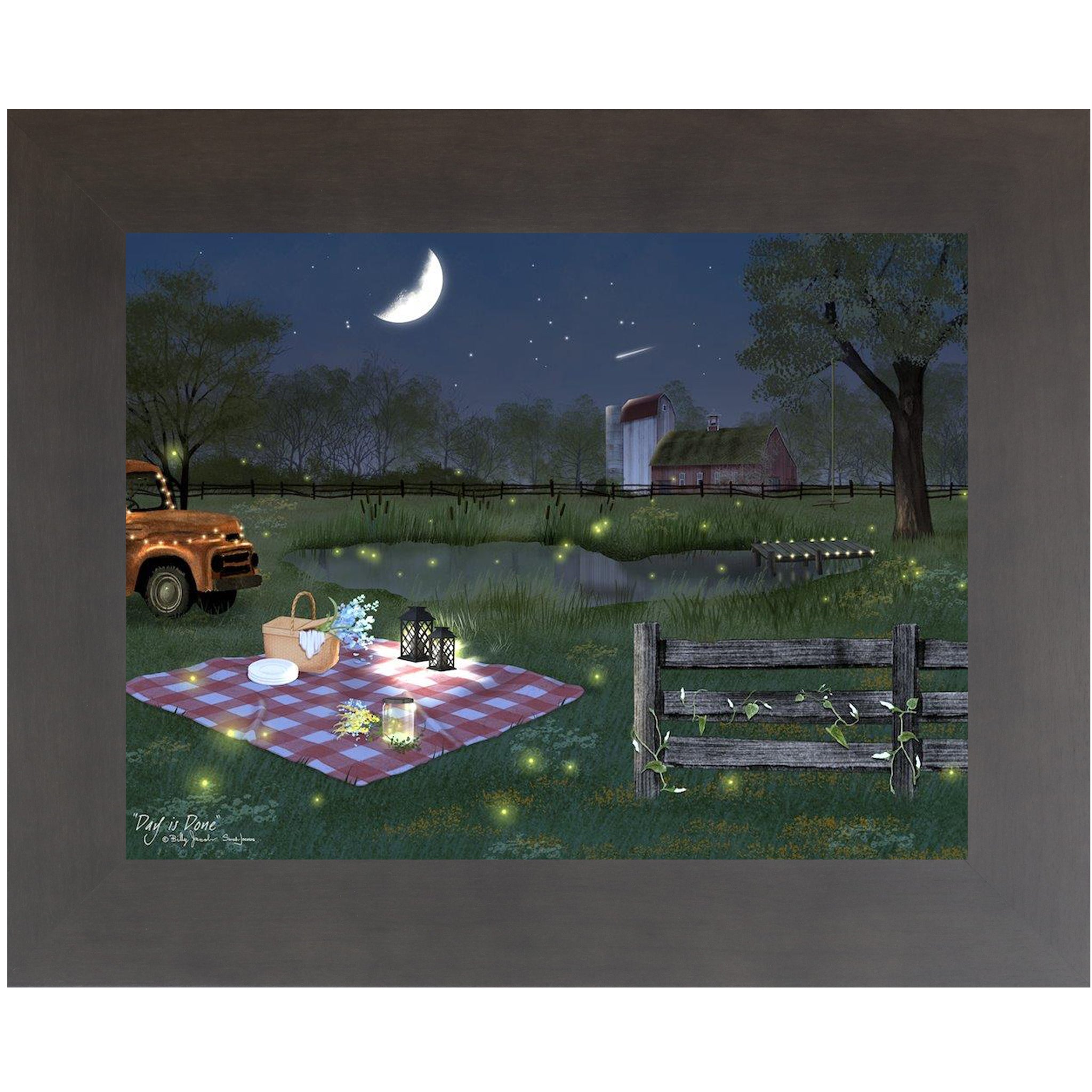 Day is Done – Sarah Jacobs Nighttime Country Framed Art – Summer