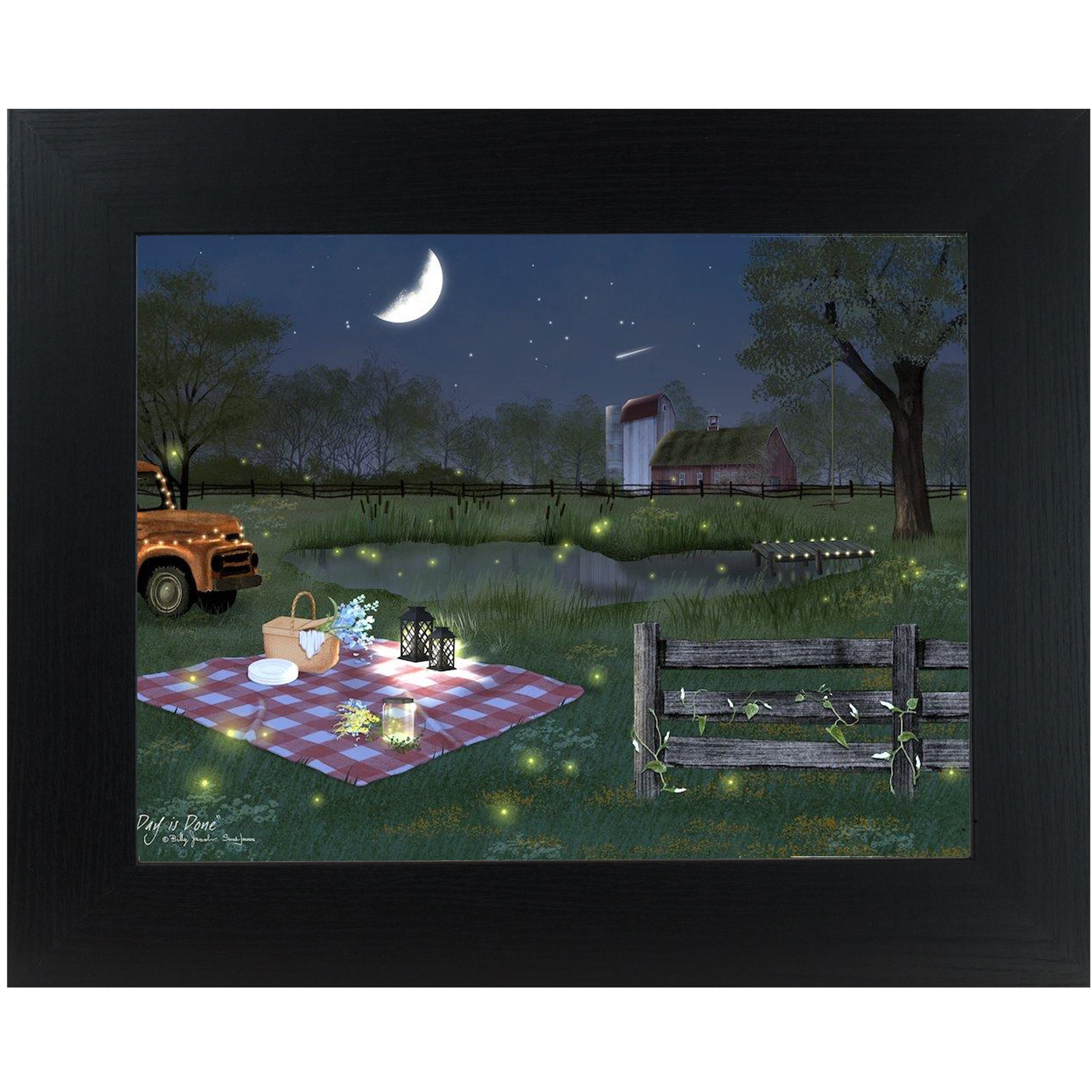 Day is Done – Sarah Jacobs Nighttime Country Framed Art – Summer