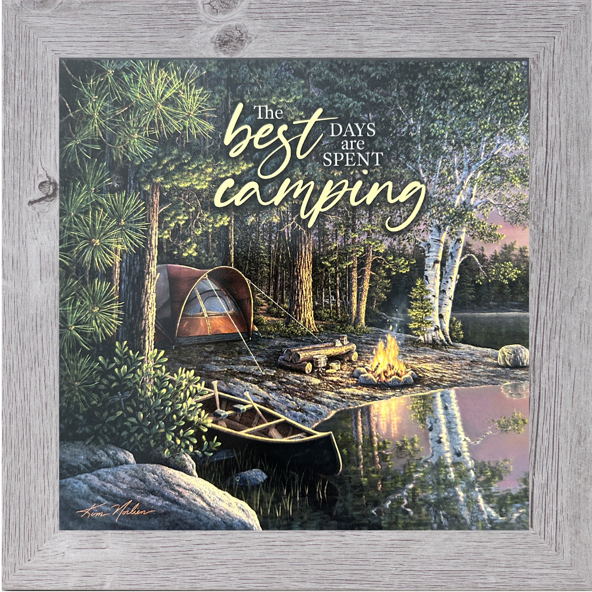 絵画　camp The Best Days Are Spent Camping – 8x8 Kim Norlien Art – Summer