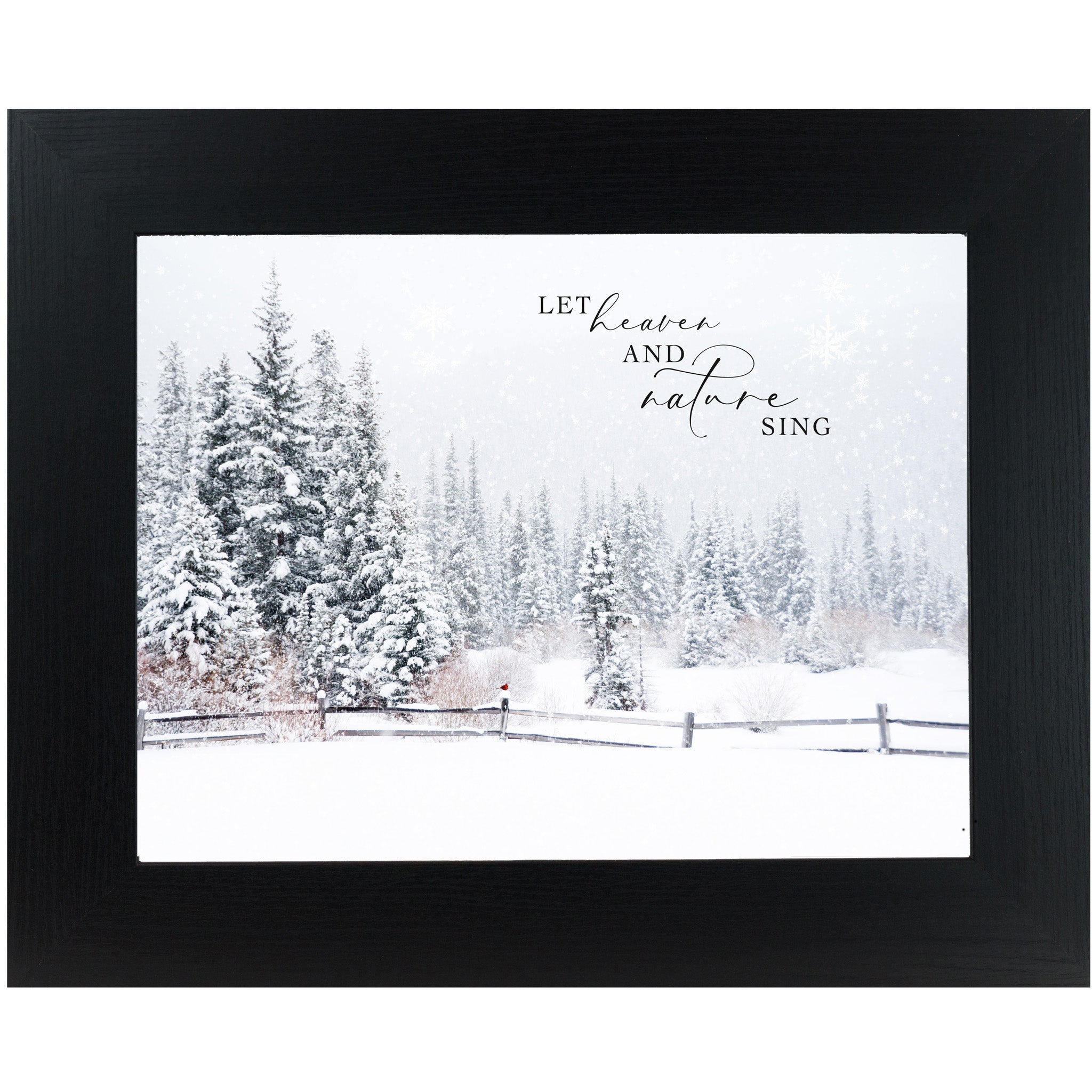 Let Heaven and Nature Sing – Framed Cardinal Fence Winter Art
