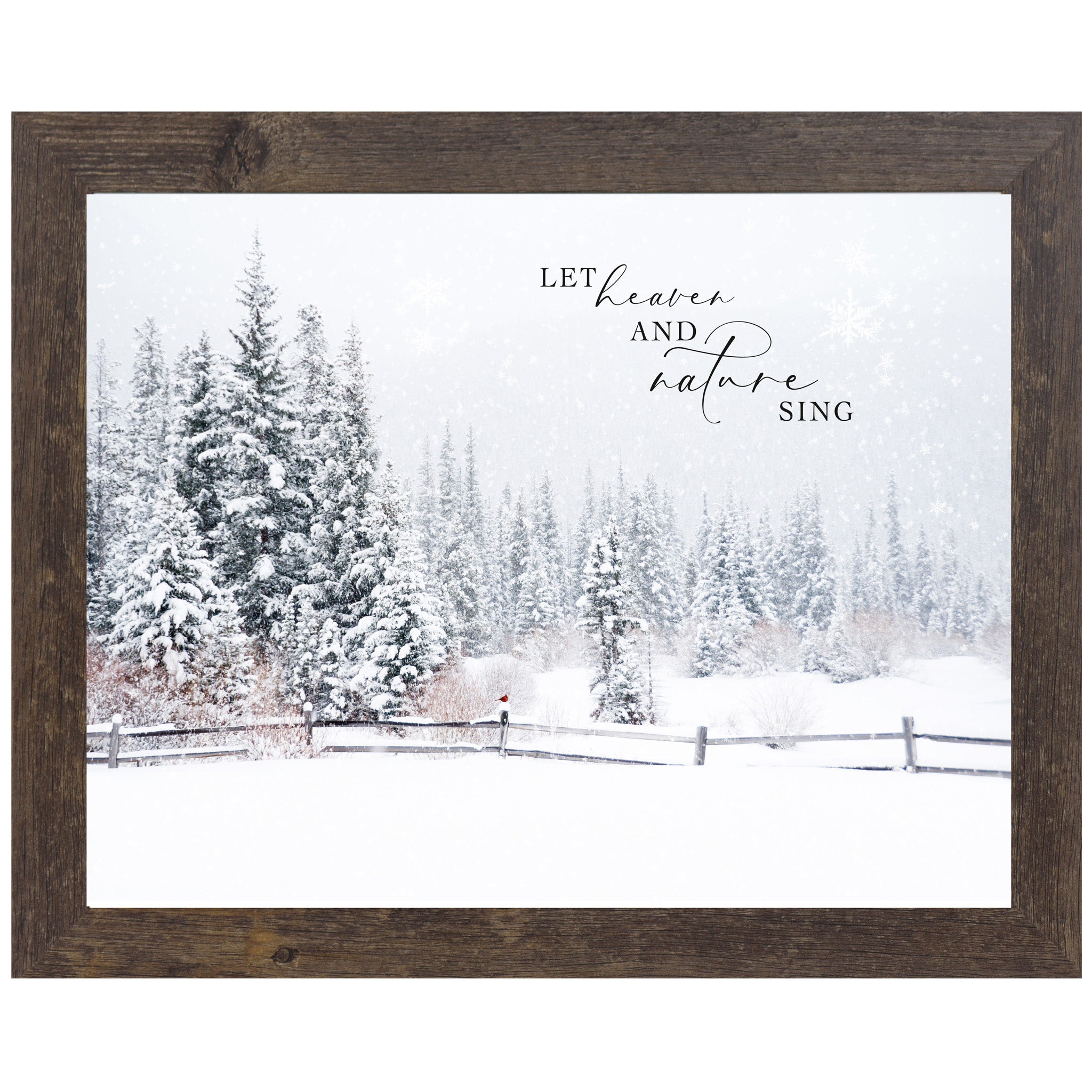 Let Heaven and Nature Sing – Framed Cardinal Fence Winter Art