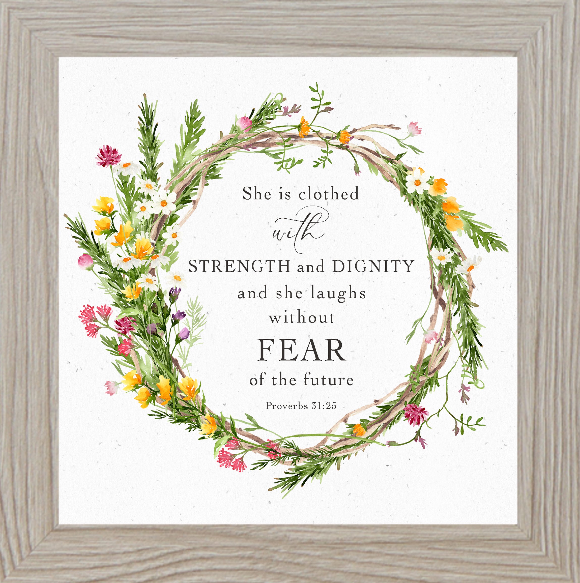 Strength and Dignity Wall Art | Proverbs 31:25 Scripture Decor