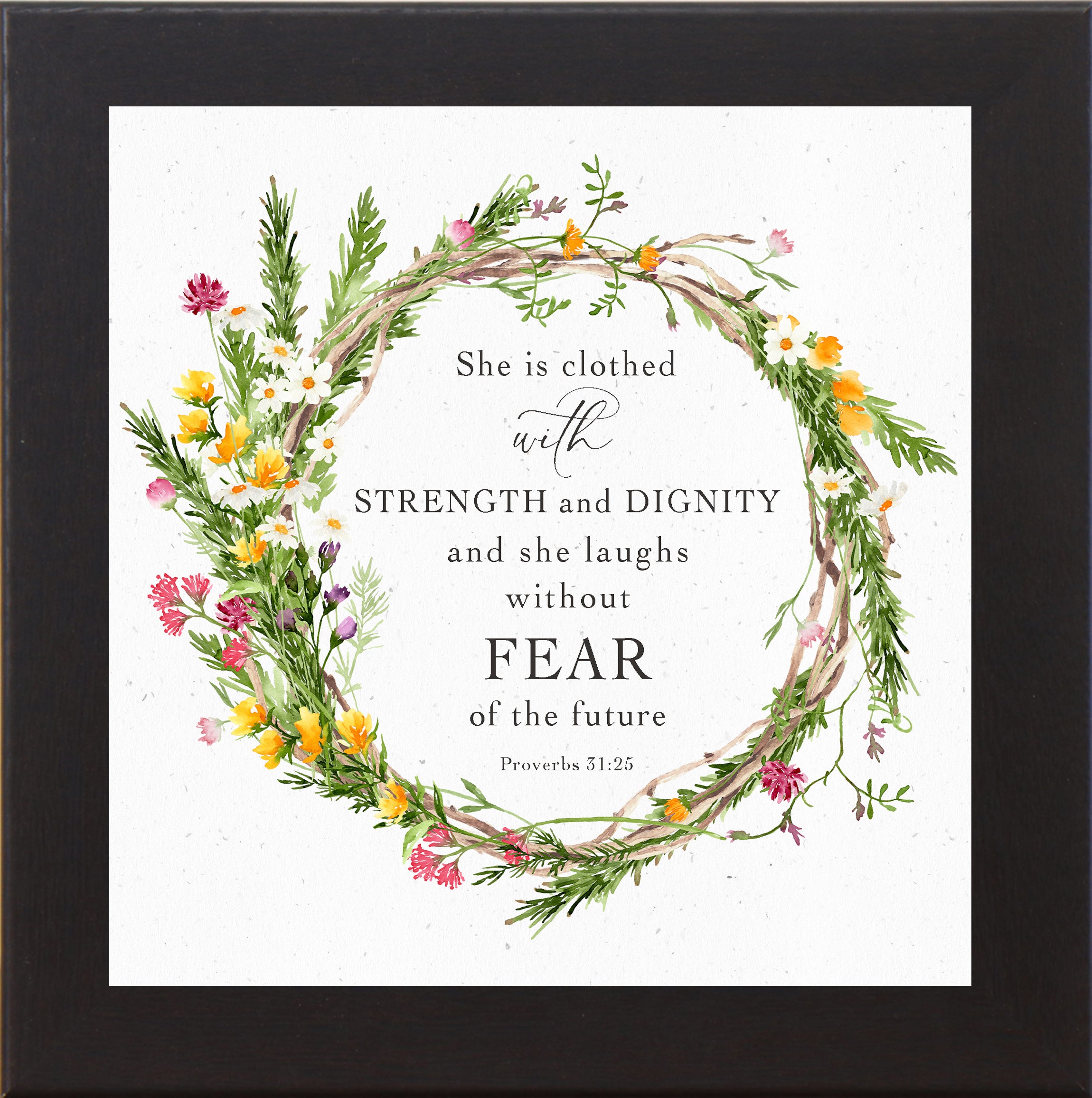 Strength and Dignity Wall Art | Proverbs 31:25 Scripture Decor