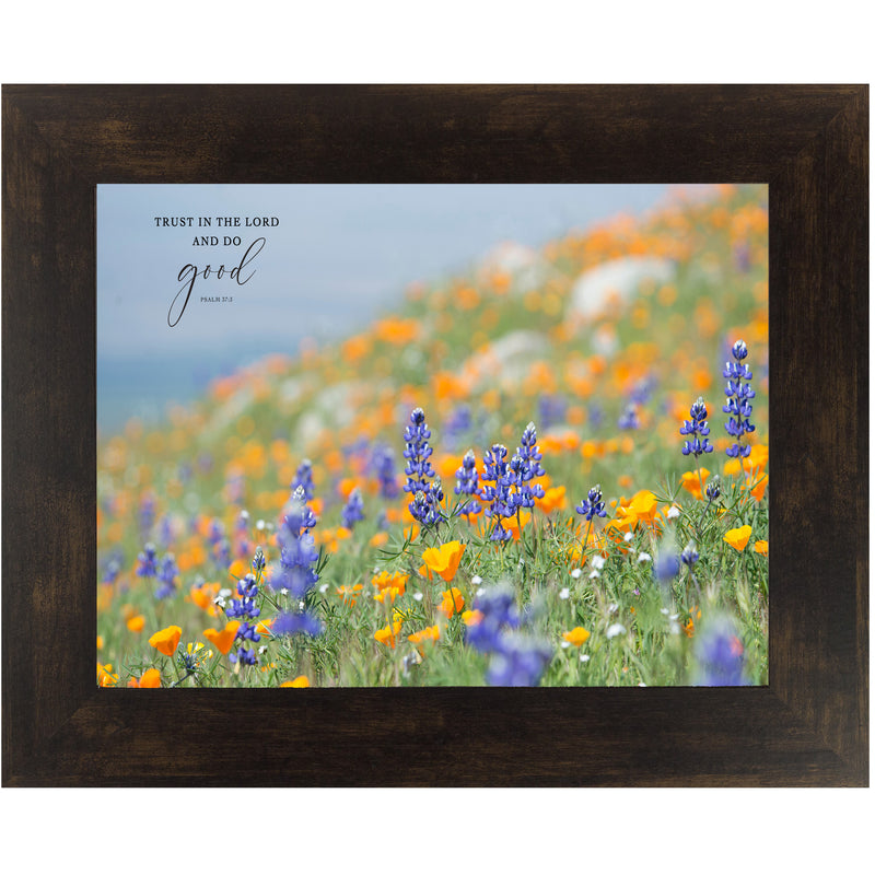 Trust in the Lord 28x22"- GLITTERED ONLY-ESPRESSO BROWN FRAME  SN011
