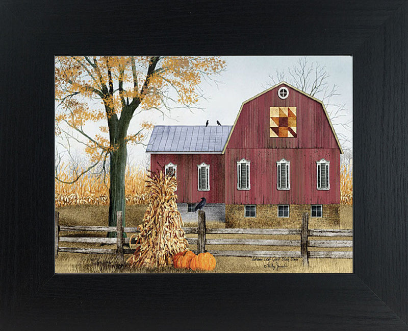 Autumn Leaf Quilt Block Barn by artist Billy Jacobs BJ1023 - Summer Snow Art