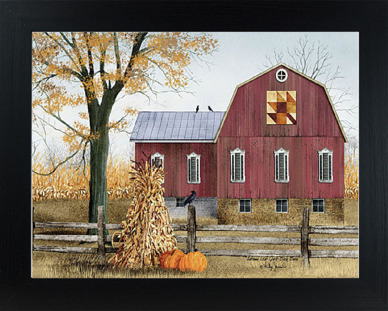 Autumn Leaf Quilt Block Barn by artist Billy Jacobs BJ1023 - Summer Snow Art
