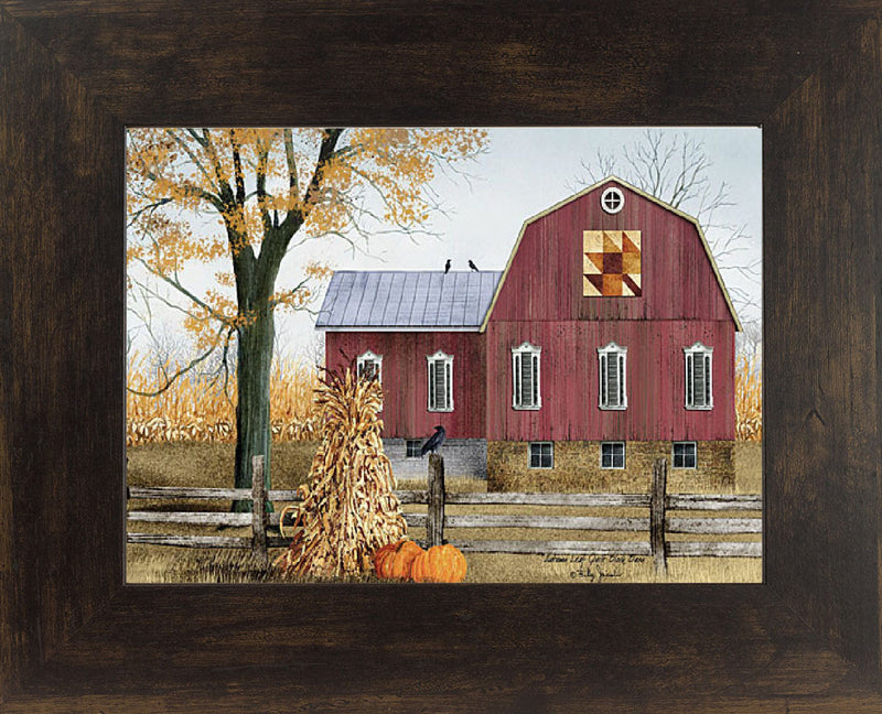 Autumn Leaf Quilt Block Barn by artist Billy Jacobs BJ1023 - Summer Snow Art