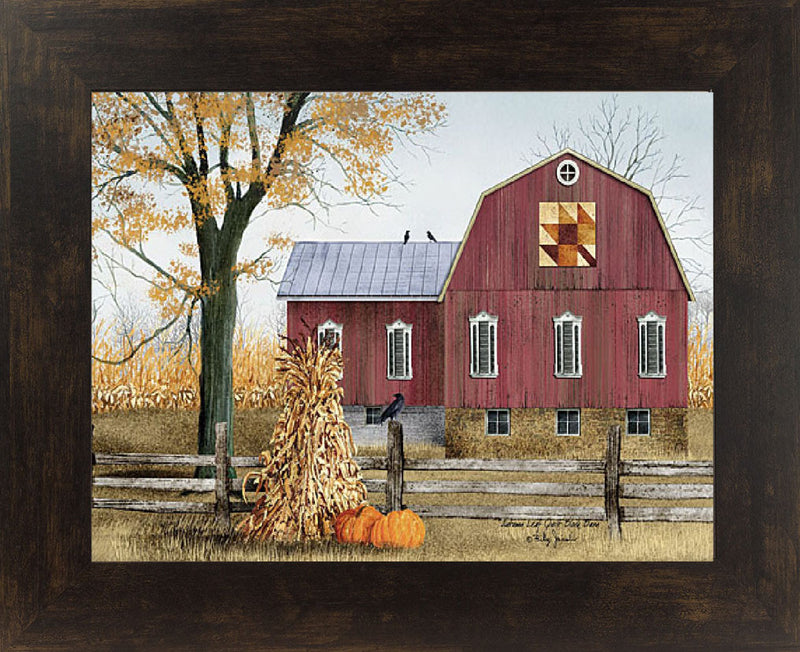 Autumn Leaf Quilt Block Barn by artist Billy Jacobs BJ1023 - Summer Snow Art