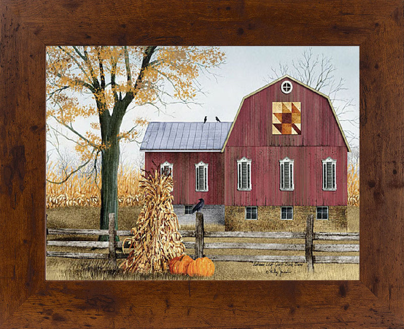 Autumn Leaf Quilt Block Barn by artist Billy Jacobs BJ1023 - Summer Snow Art