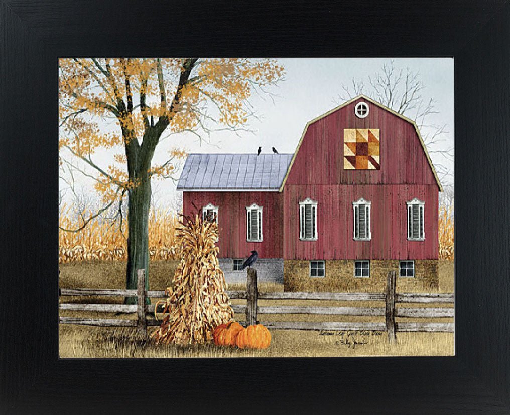Autumn Leaf Quilt Block Barn by artist Billy Jacobs BJ1023 - Summer Snow Art