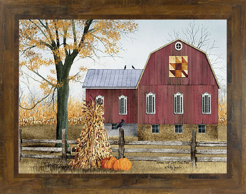 Autumn Leaf Quilt Block Barn by artist Billy Jacobs BJ1023 - Summer Snow Art