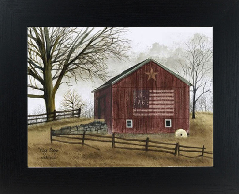 Flag Barn by artist Billy Jacobs BJ112 - Summer Snow Art