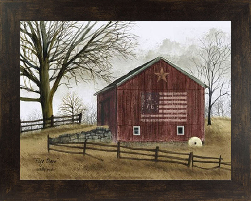 Flag Barn by artist Billy Jacobs BJ112 - Summer Snow Art