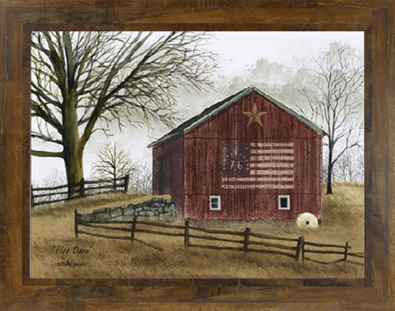 Flag Barn by artist Billy Jacobs BJ112 - Summer Snow Art