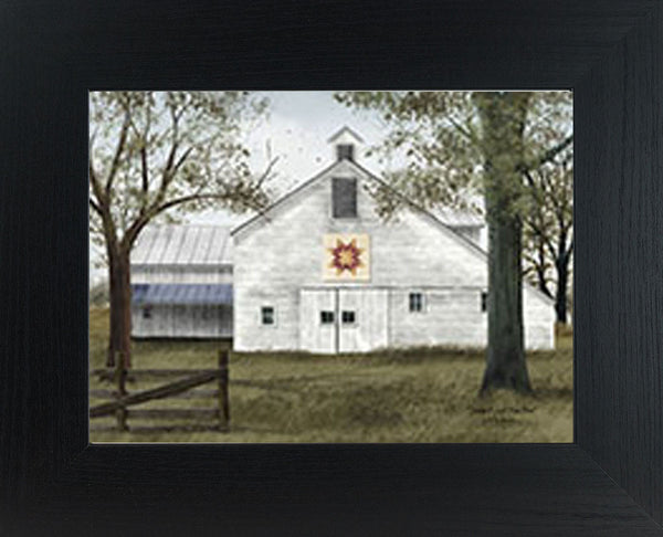 Starburst Quilt Block Barn by artist Billy Jacobs BJ450A - Summer Snow Art