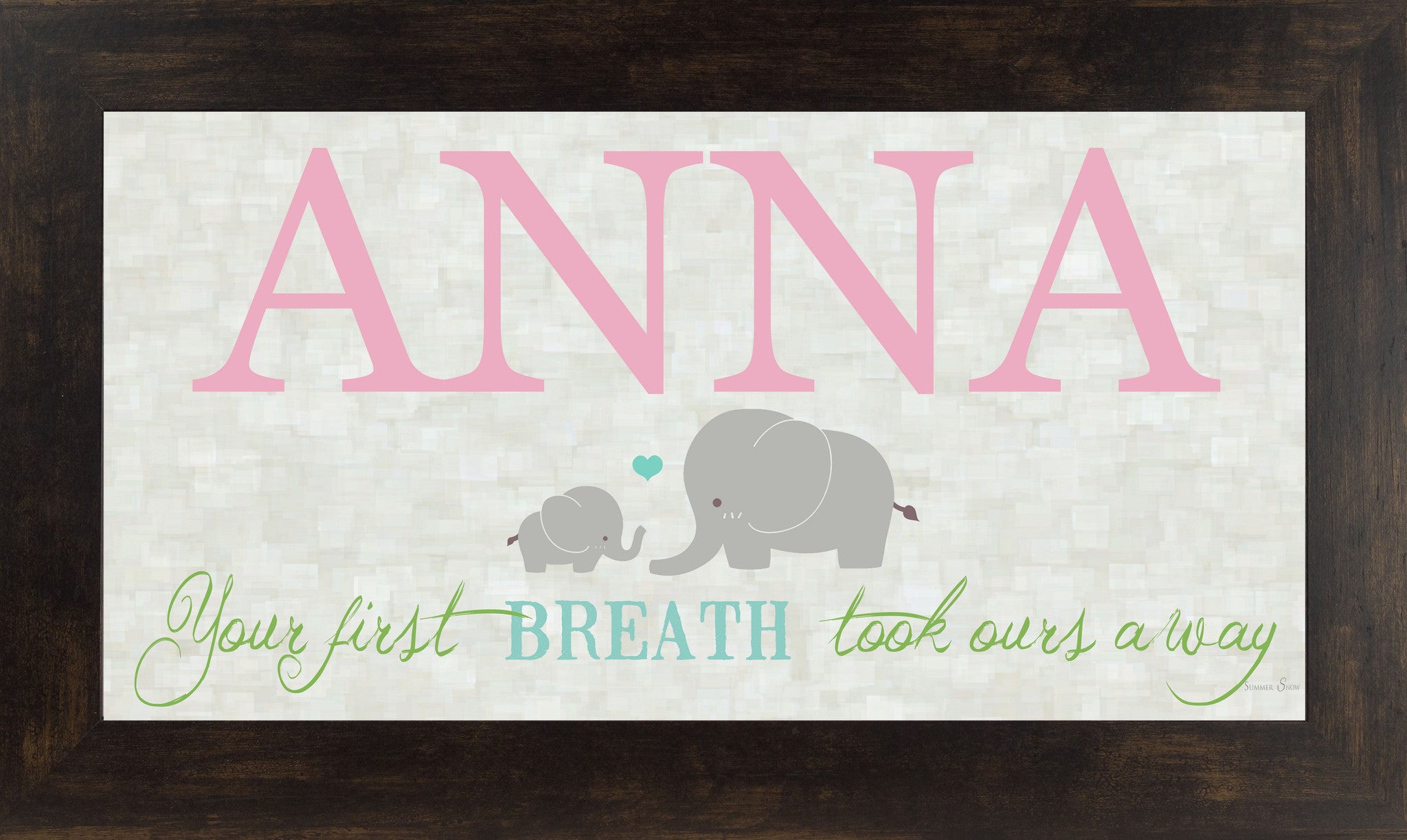 Your First Breath personalized PERS001 - Summer Snow Art