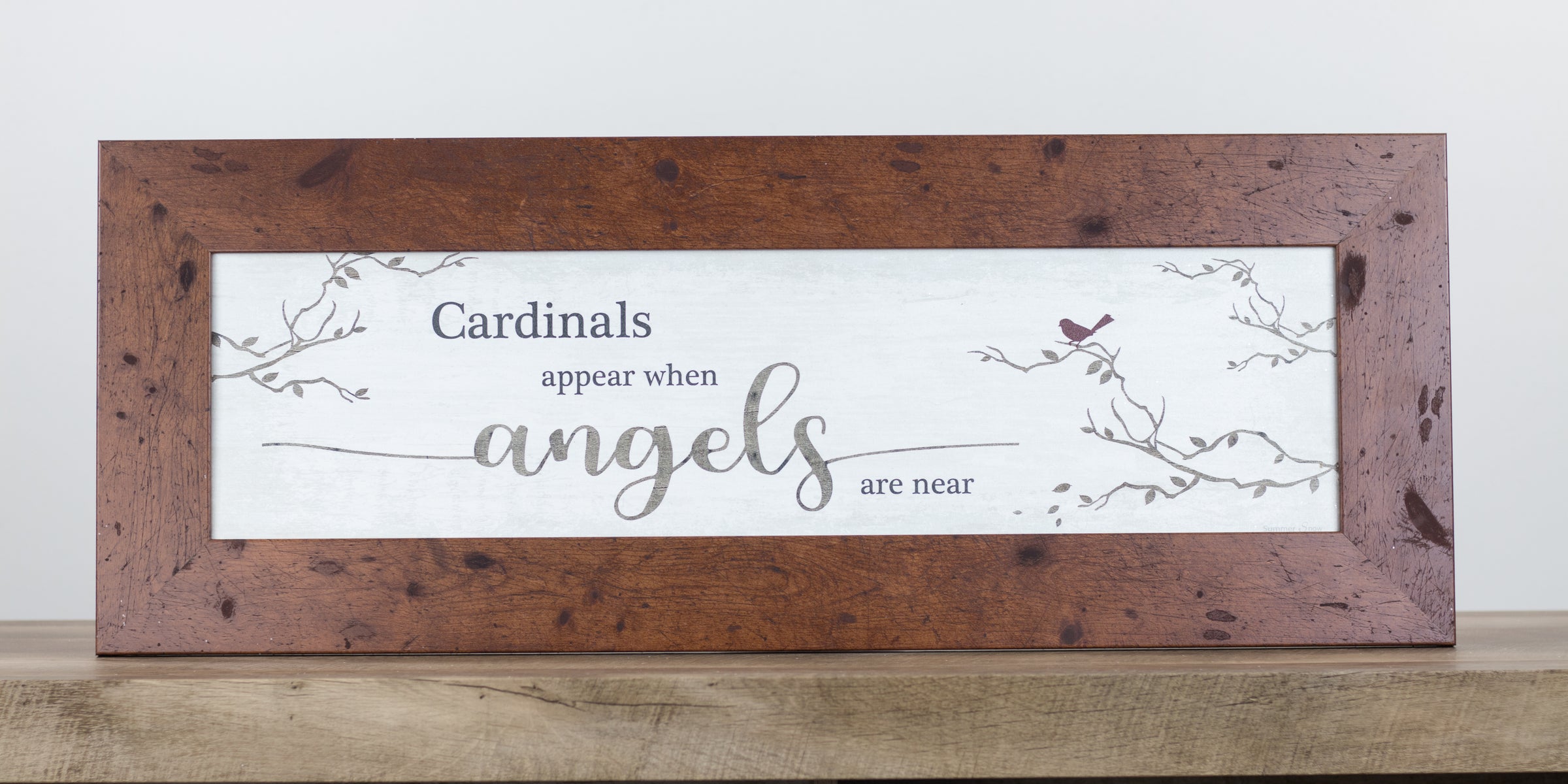 Glittered Cardinals Appear When Angels are Near SSW103623 13"x35" - Summer Snow Art