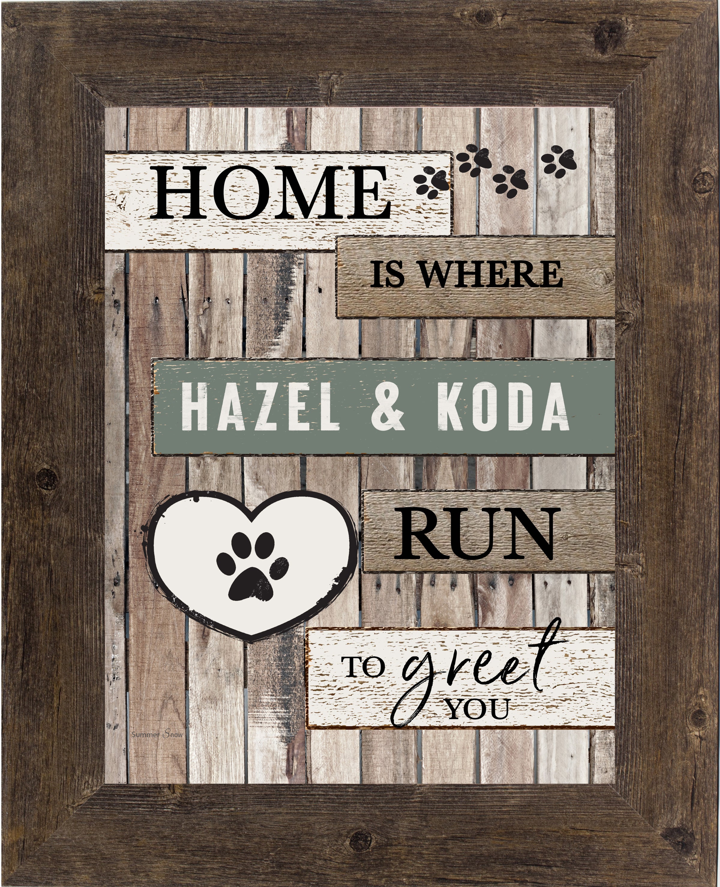 Personalized Home is Where-2 Pets by Summer Snow PER159