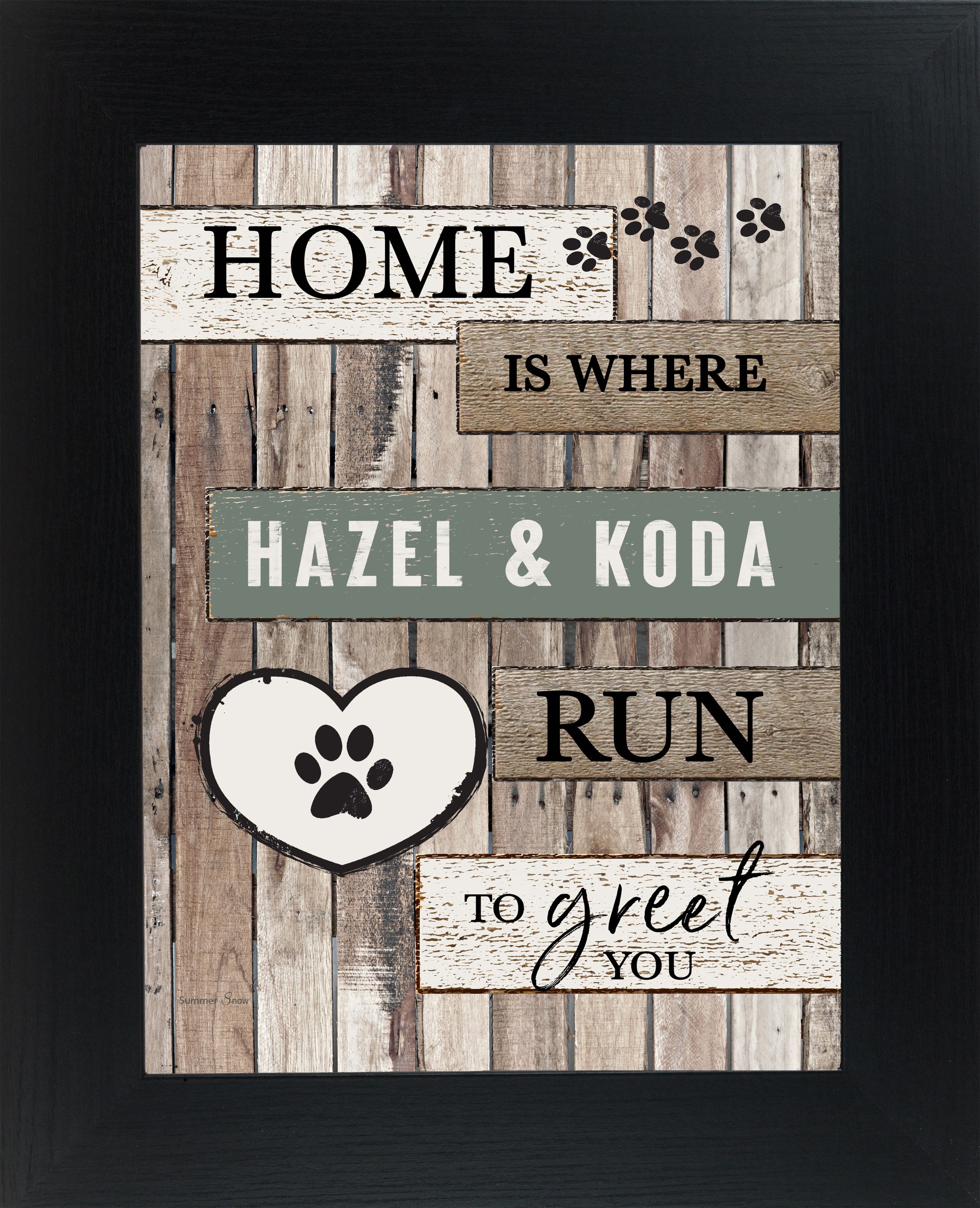 Personalized Home is Where-2 Pets by Summer Snow PER159