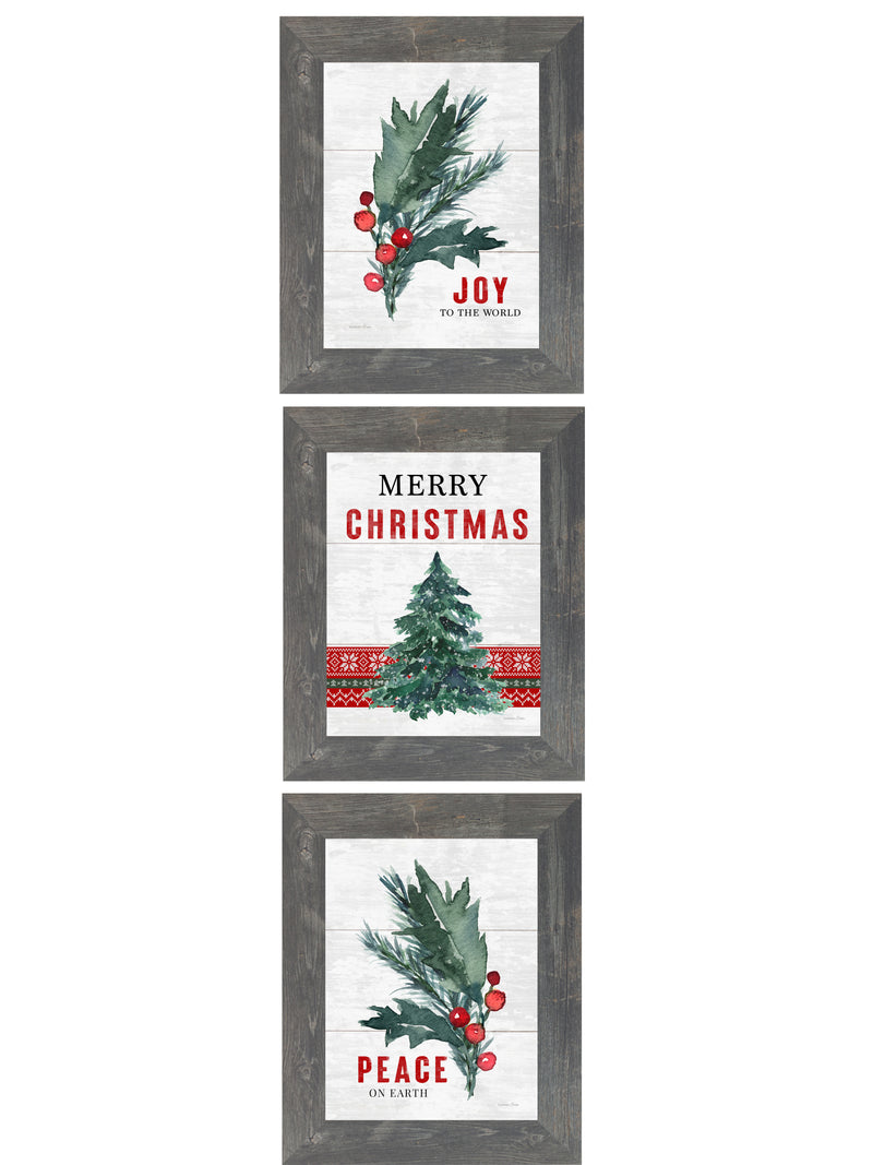 Merry Christmas Set of 3 Pictures by Summer Snow SET181